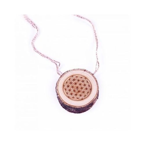 Pandantiv de lemn de Cedru Floarea Vietii