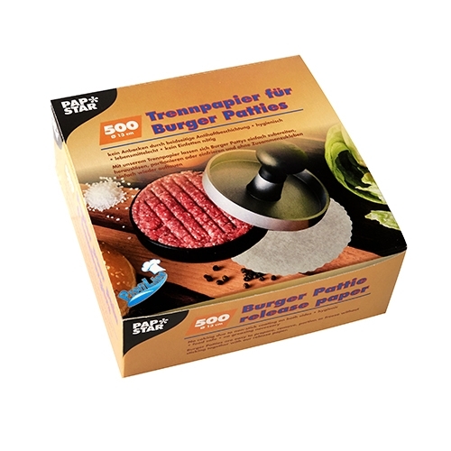 Set 500 buc hartie pentru burger, unica folosinta, diametrul 130 mm