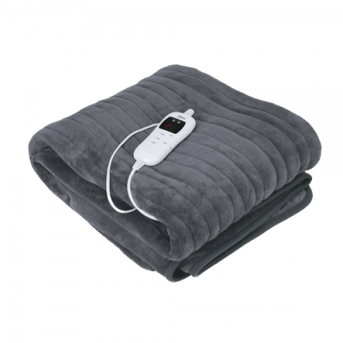 Patura electrica dubla, 180x160cm, 9 trepte de putere, gri, Zilan