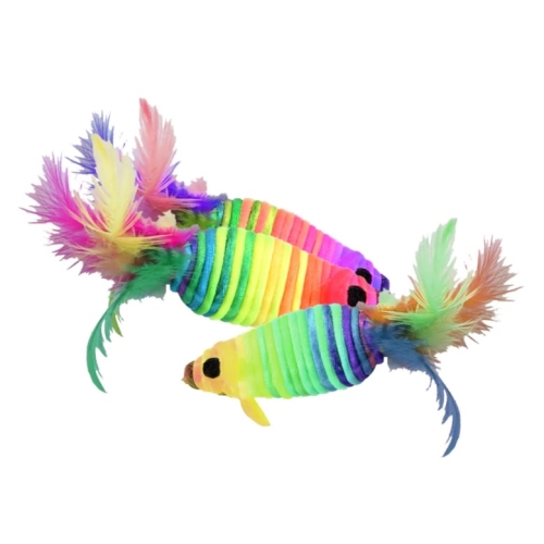 Jucarie pentru pisici Soricel cu pene 3 buc. Miau Miau