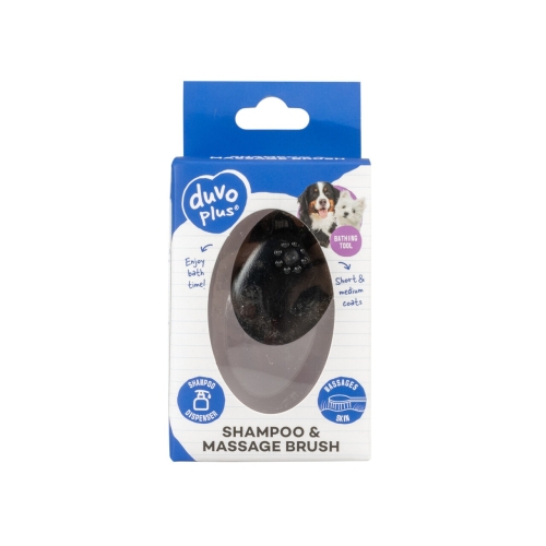 Perie Pentru Samponare Si Masaj, Silicon, 11.5x7.5x6cm, Duvoplus L13529