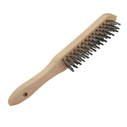 Perie universala de mana otel, maner lemn, ROTOR 