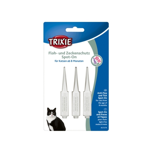 Trixie Picaturi Antiparazitare Naturale Pentru Pisici, Spot-On, de la 8 luni, 3x1 ml, 25378