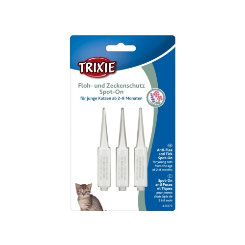 Trixie Picaturi Antiparazitare Naturale Pentru Pisici, Spot-On, de la 2-8 luni, 3 x 0.6 ml, 25379