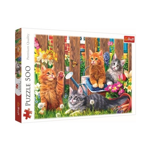 Puzzle pisicute in gradina 500 de piese, Trefl