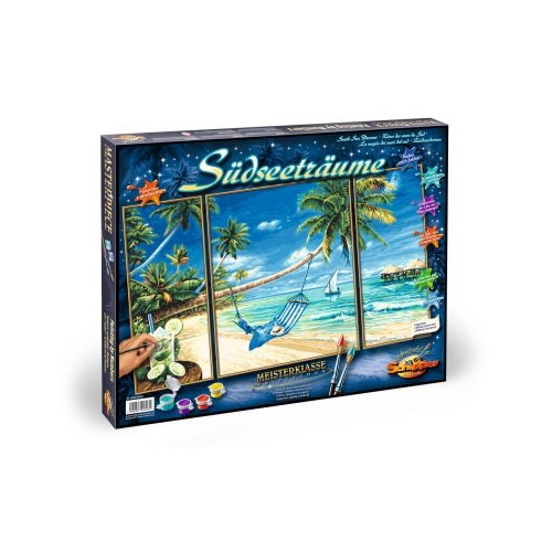 Kit pictura pe numere, pe plaja, 3 tablouri, Schipper