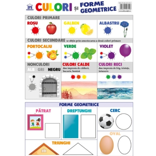 Plansa: Culori si forme geometrice, editura Didactica Publishing House