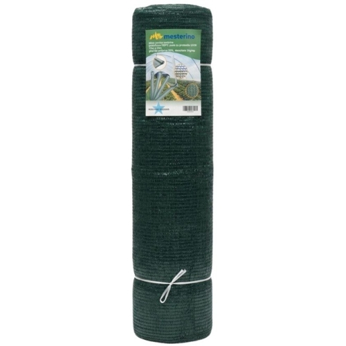 Plasa pentru umbrire, polietilena HDPE pura, MESTERINO 35085035, 8 m X 50 m, grad de umbrire 35%, densitate 35g/mp, verde inchis, protectie UV/IR
