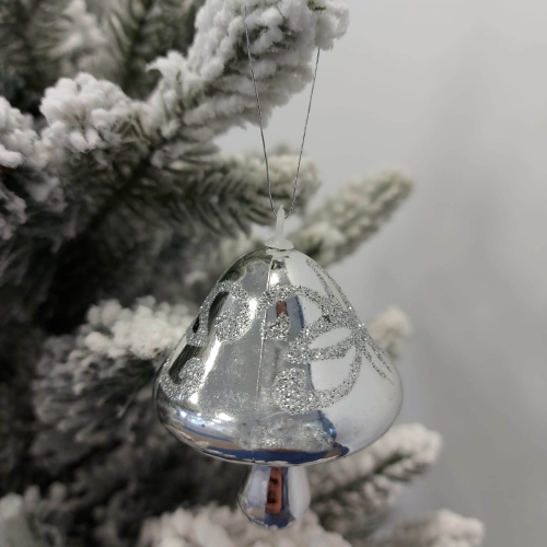 Set 6 ciuperci plastic argintiu  LRE6006-87/7  MH7