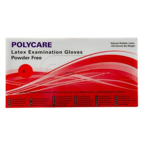 Manusi unica folosinta latex nepudrate albe marimea S, 100 buc POLYCARE