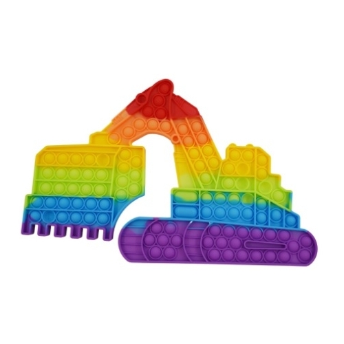 Jucarie antistres din silicon Pop it now and flip excavator multicolor, FLIPPY Jucarii antistres Pop it Flippy