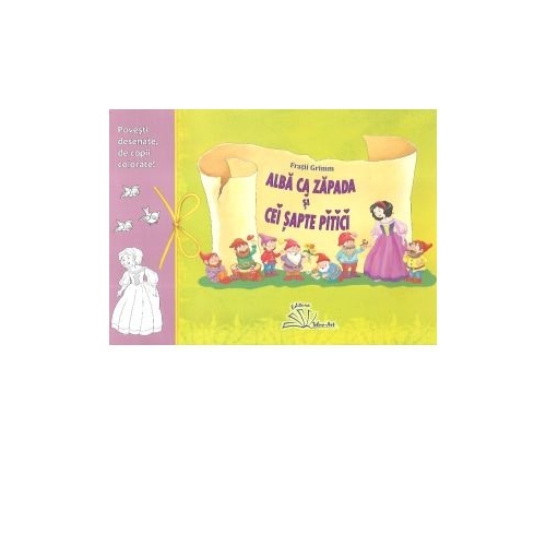 Povesti desenate, de copii colorate. Alba ca Zapada si cei sapte pitici