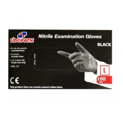 Lidopack Manusi de unica folosinta nepudrate Nitril Marimea L, 100 buc