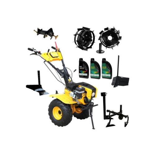 ProGARDEN Pachet Campo 873 Alpine motocultor 7CP + Prasitoare PRS20-45 + Plug simplu + Plug bilonat/rarita + Adaptor + 2 Roti metalice 350x6 + 3L Ulei