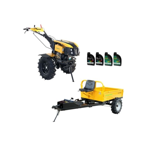ProGARDEN Pachet Campo 1273 Alpine V2 motocultor 12CP + Alpine RM500T Remorca + 6L ulei
