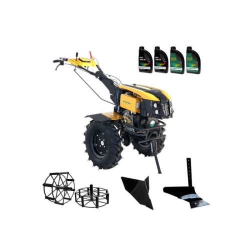 ProGARDEN Pachet Campo 1273 Alpine V2, Motocultor 12CP + Plug simplu+ Plug bilonat/rarita + 2 Roti metalice 540x170 + 4 L Ulei
