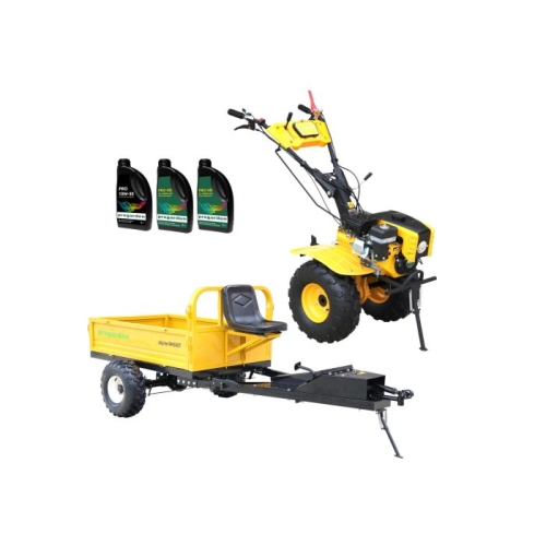 ProGARDEN Pachet Campo 873 Alpine motocultor 7CP + Remorca RM500T + 3L Ulei