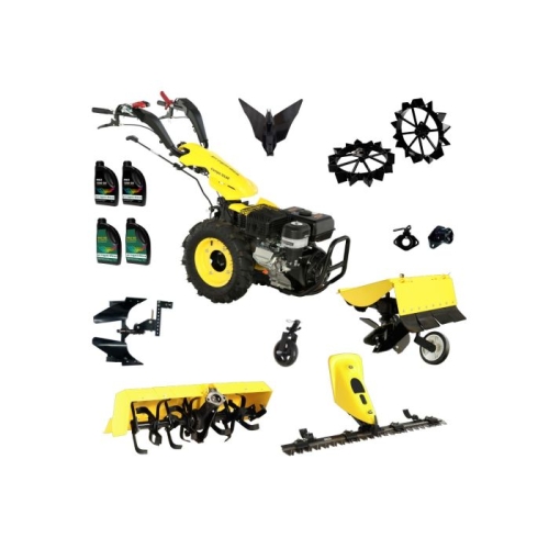 ProGARDEN Pachet Campo U16E Motocultor 14CP + BC120M Bara cosire + 3xPlug + FT90 Freza tractata + 2xRoti metalice RM47 + 2xCuple + 4L Ulei