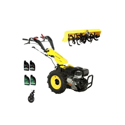 ProGARDEN Pachet Campo U16E Motocultor 14CP + Roata sustinere + Freza tractata FT90 + 4L Ulei