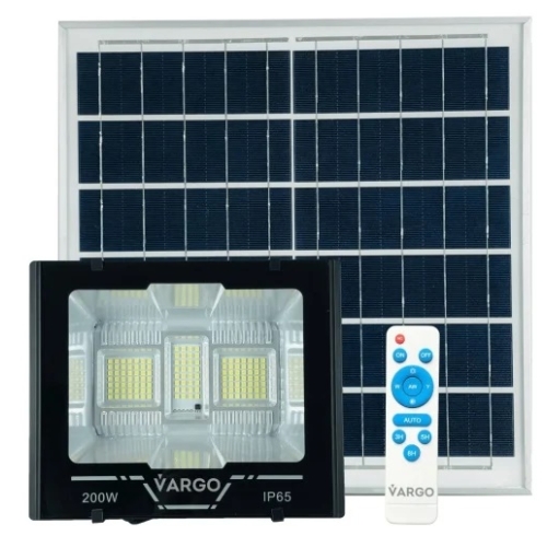Proiector cu panou solar si telecomanda 200 W 6500 K V-11792 VARGO