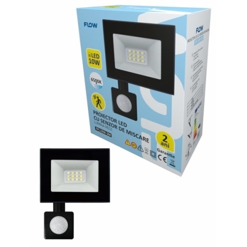Proiector LED cu senzor de miscare 10W 6500K Lumina rece FLOW FPL10W-SM