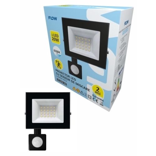 Proiector LED cu senzor de miscare 20W 6500K Lumina rece FLOW FPL20W-SM