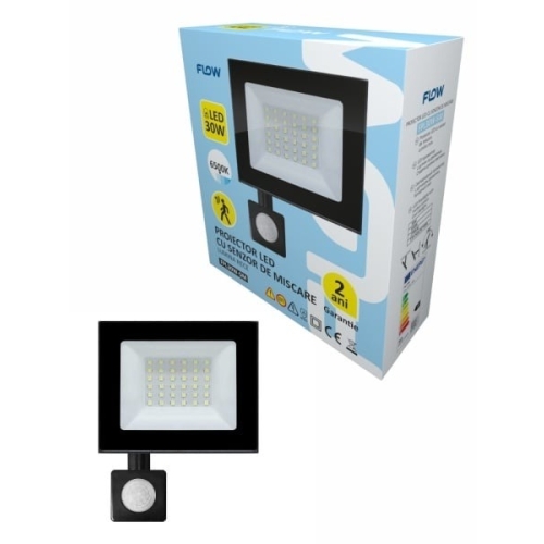 Proiector LED cu senzor de miscare 30W 6500K lumina rece FLOW FPL30W-SM