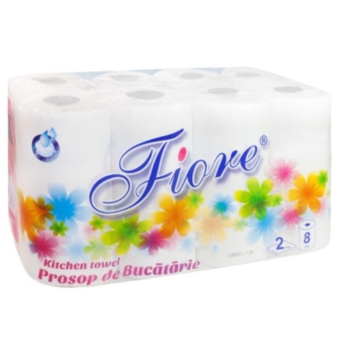 Prosop de bucatarie 8 role 2 straturi, Fiore 