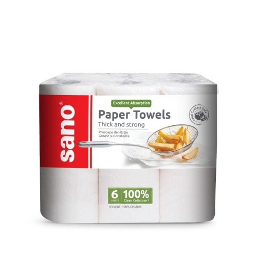 Prosop hartie 6 role super-absorbante, potrivite contactului cu alimente, Sano Sushi Magic