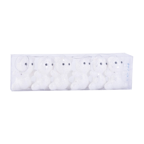 Prosper Globuri forma ursuleti, set 6, stiropor alb, MI21