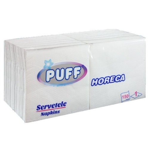 Servetele de masa albe  33x33 cm 150 buc, Puff Horeca