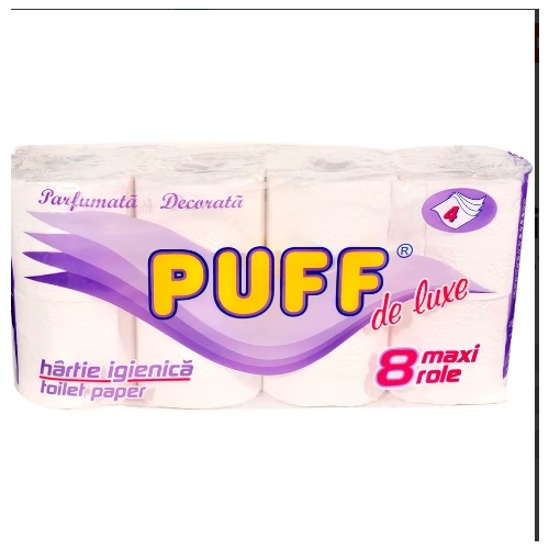 Hartie igienica 8 role 4 straturi Puff Deluxe