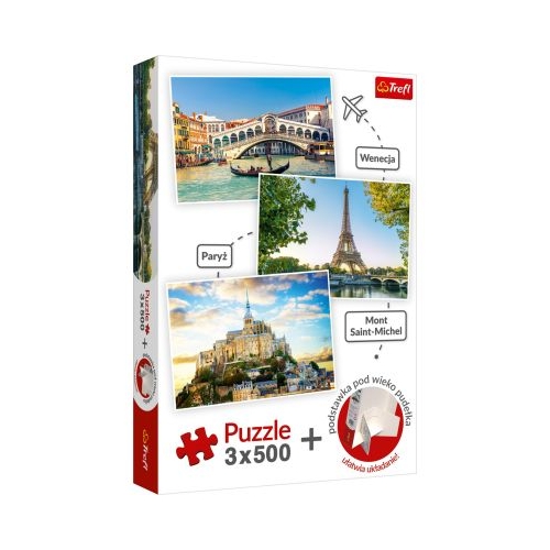 Set puzzle 3x500 Venetia Paris si Saint-Michel