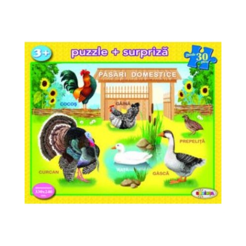 Puzzle Pasari domestice, editura Dorinta. Puzzle pentru copii.