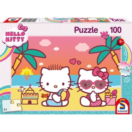 Puzzle Schmidt Hello Kitty: Distractie la plaja cu Kitty, 100 piese