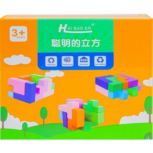 Puzzle din lemn Forme 3D