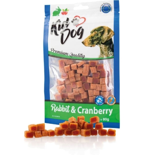 Recompense Pentru Caini, Mini Cuburi Cu Iepure Si Merisoare, 80 g, A04819