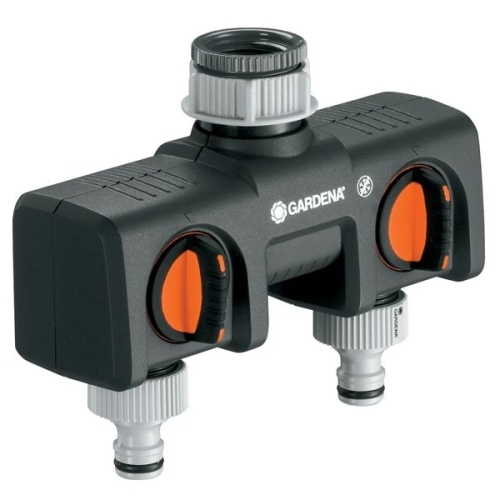 Racord pentru irigatii, cu 2 circuite, plastic, Gardena