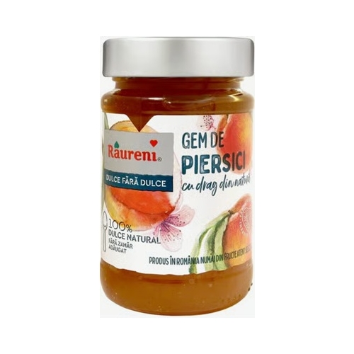 Gem de piersici fara zahar, 250g Raureni