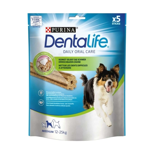 Recompense-pentru-caini-de-talie-medie,-pentru-ingrijire-orala-zilnica,-5-Batoane-115-g,-Purina-Dentalife-Medium