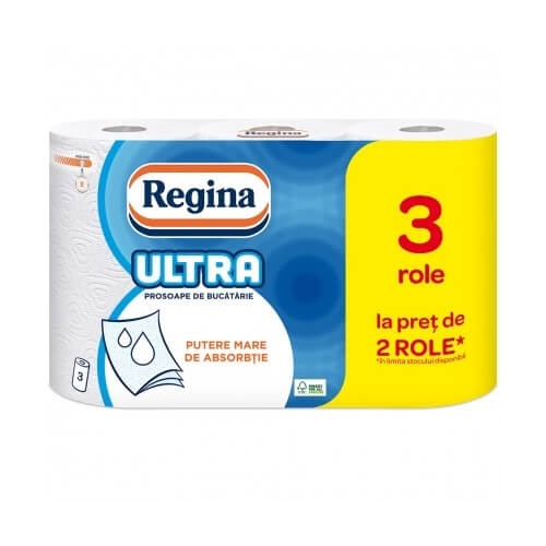 Regina Ultra Prosoape de bucatarie, 3 role, 3 straturi