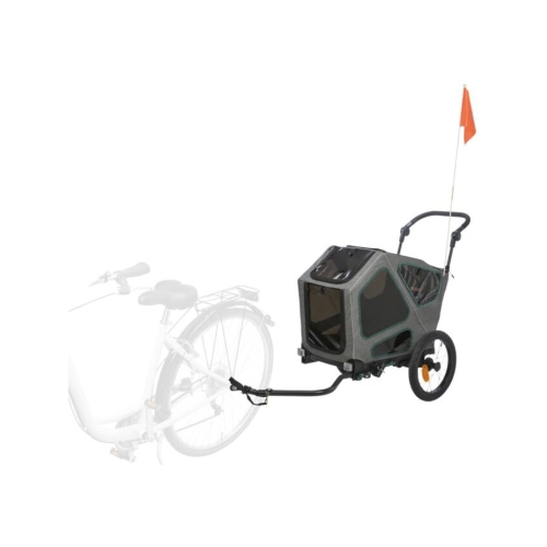 Trixie Remorca pentru Biciclete, S: 64 x 92 x 80 / 130 cm, Pana la 25 kg, Gri, 12800