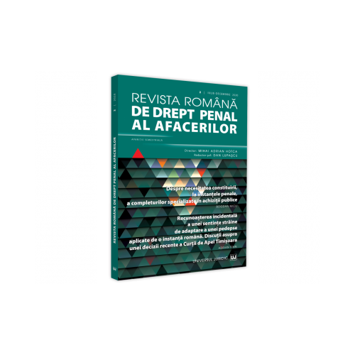 Revista romana de drept penal al afacerilor nr. 2/2020 - Mihai Adrian Hotca