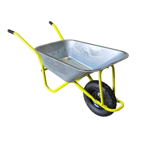 Roaba metalica 85 litri MESTERINO TOOLS MT-WB5009, din otel galvanizat, capacitate de incarcare 150kg, cu roata pneumatica 4.00-8