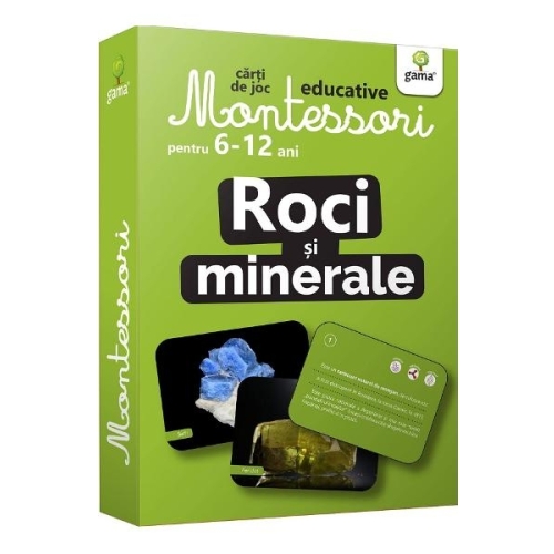 Roci si minerale. Carti de joc educative Montessori 6-12 ani