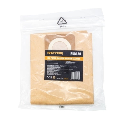 Sac Hartie 30 l Aspirator Umed Uscat ROTOR RUM-30, filtrare superioara