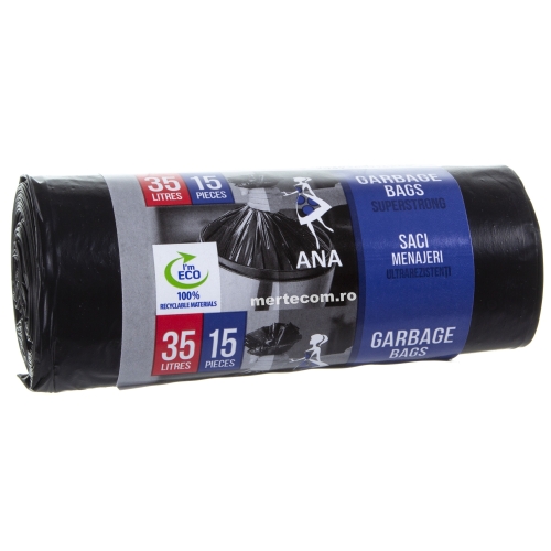 Ana saci menajeri negri ultrarezistenti, 35 litri, 15 buc	