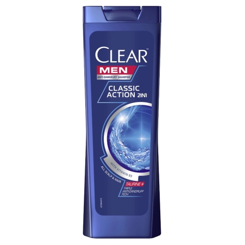 Sampon Action 2-in-1 pentru toate tipurile de par, 400 ml, Clear Men Classic