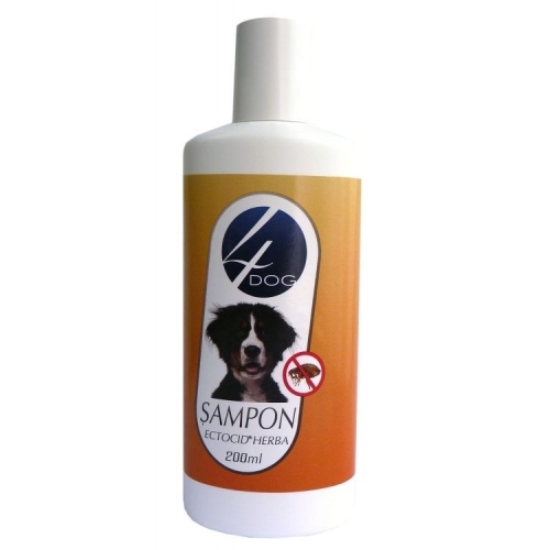 Sampon antiparazitar caini 200 ml, Ectocid Herba, 4Dog. Produse pentru caini si catei