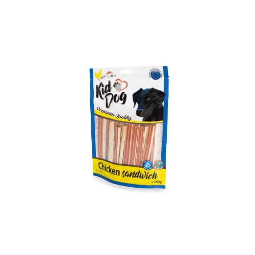 KidDog Recompense Pentru Caini, Sandwich De Pui Si Cod, 250 g, A04507